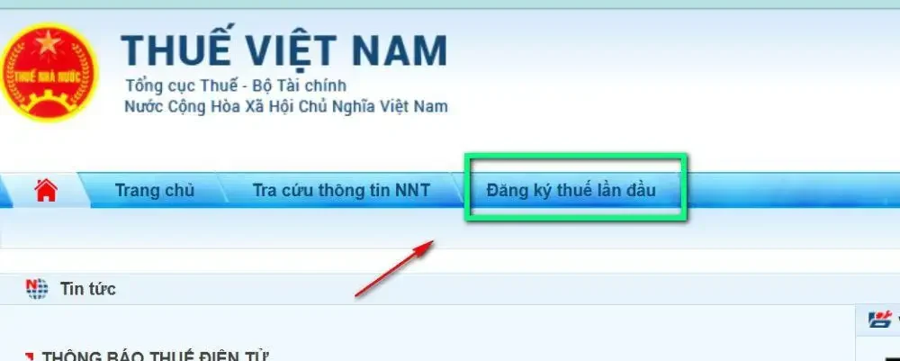 Đăng ký thuế lần đầu