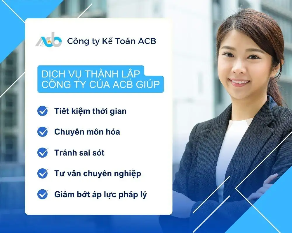 Ưu điểm của dịch vụ thành lập công ty của ACB