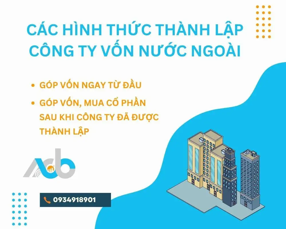CÁC HÌNH THỨC THÀNH LẬP CÔNG TY VỐN NƯỚC NGOÀI