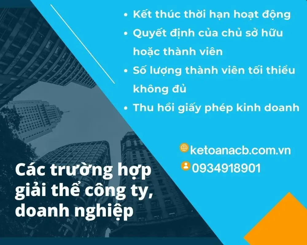 Các trường hợp giải thể công ty, doanh nghiệp