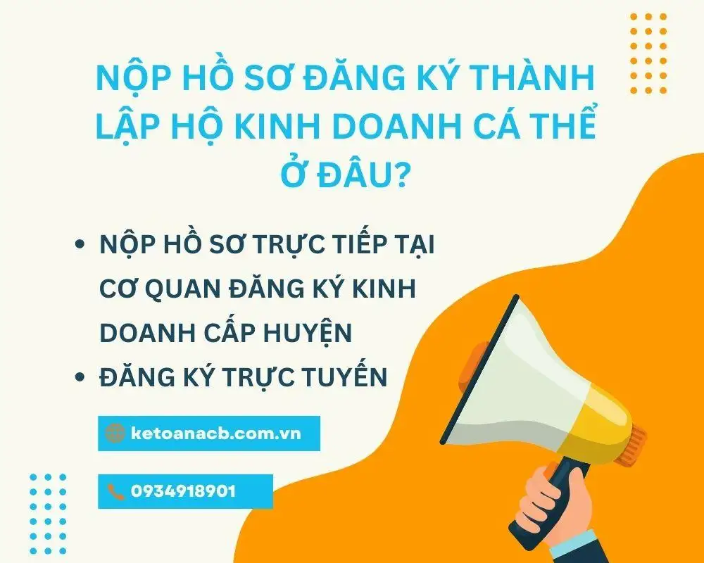 Nộp hồ sơ đăng ký thành lập hộ kinh doanh cá thể ở đâu