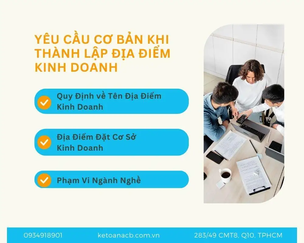 Yêu cầu cơ bản khi thành lập địa điểm kinh doanh