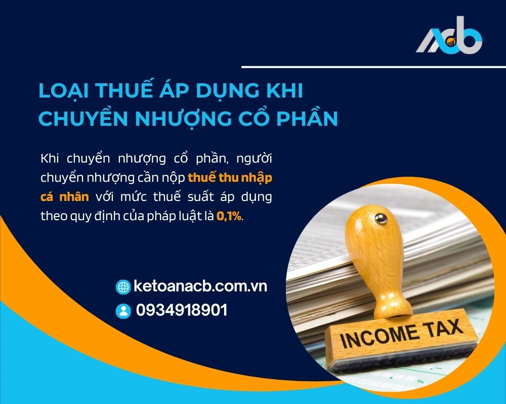 Các loại thuế áp dụng khi chuyển nhượng cổ phần