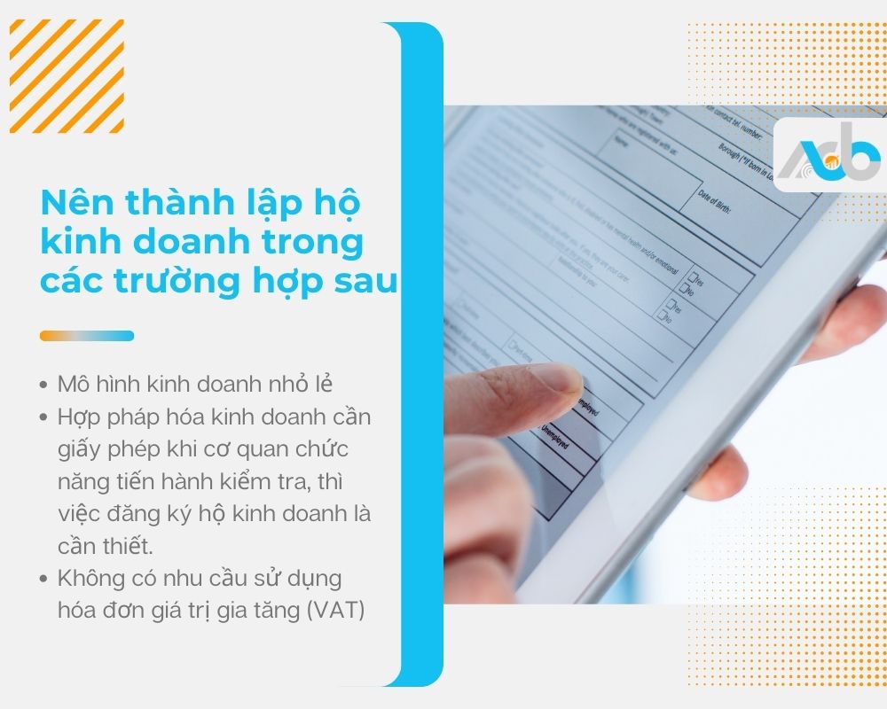 Nên thành lập hộ kinh doanh trong các trường hợp nào