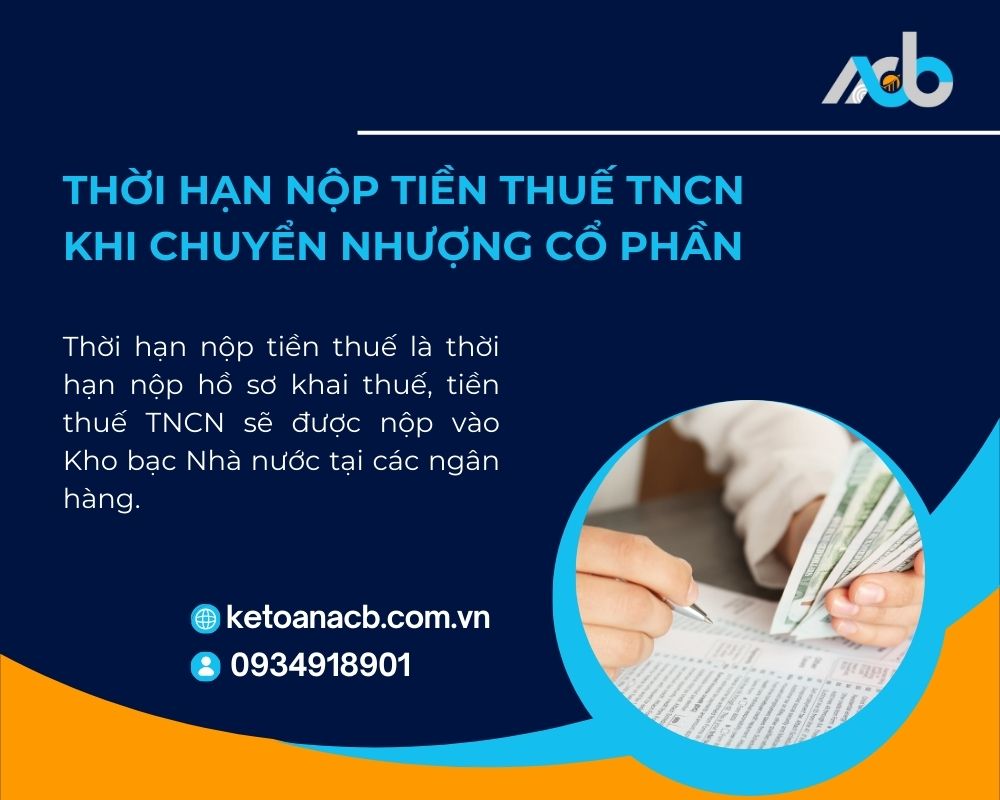 Thời Hạn Nộp Tiền Thuế TNCN Khi Chuyển Nhượng Cổ Phần