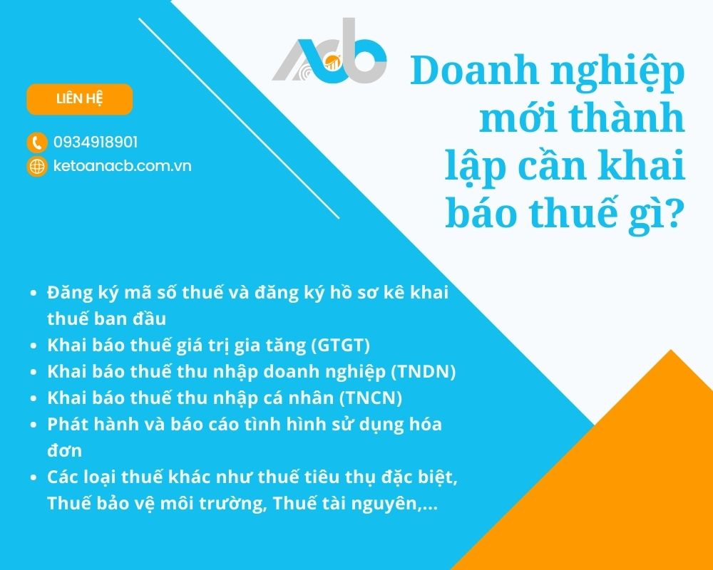 Doanh nghiệp mới thành lập cần khai báo thuế gì