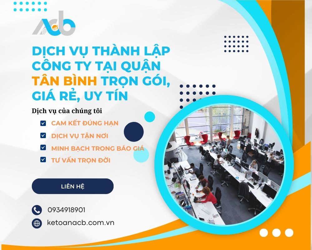Dịch vụ thành lập công ty tại quận Tân Bình trọn gói, giá rẻ, uy tín