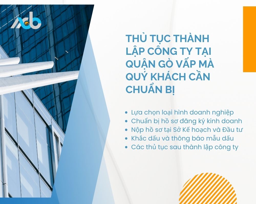 Thủ tục thành lập công ty tại Quận Gò Vấp mà quý khách cần chuẩn bị